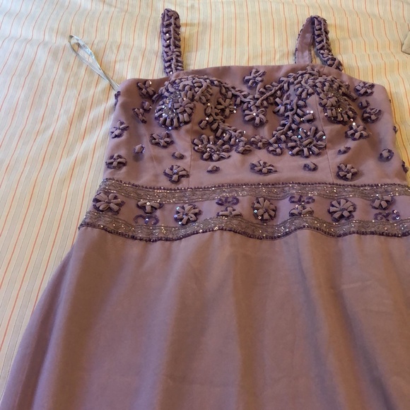 Mikael Aghal Beautiful lavender maxi long dress with shiny beads and sequins - Picture 3 of 10
